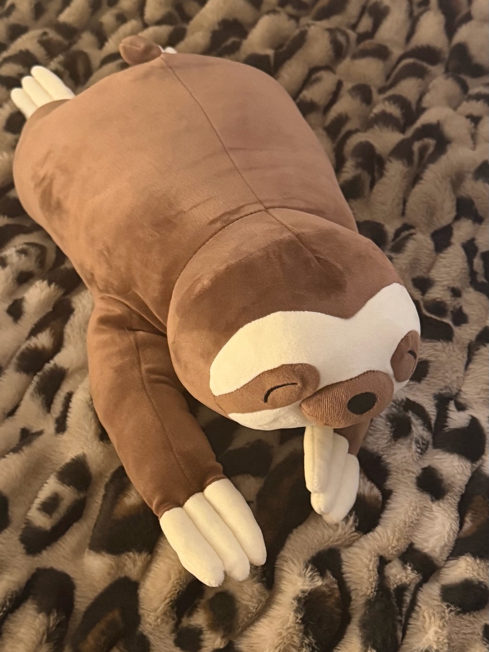 Plush Brown Sloth Accent Pillow - Soft Decorative Throw Cushion